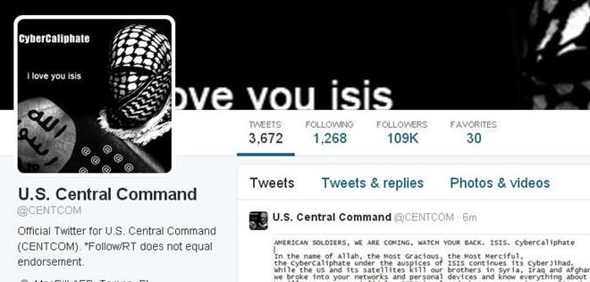 Estado Islámico hackea cuenta Twitter de comando militar de EEUU