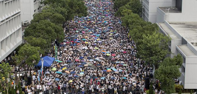Estudiantes de Hong Kong inician protesta de 5 días para pedir más democracia
