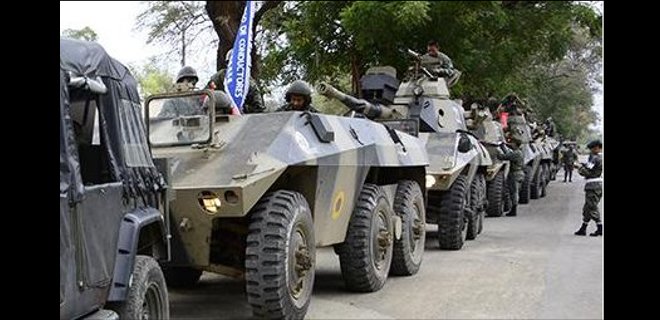 Tanques y otros vehículos militares realizan prácticas en Manabí