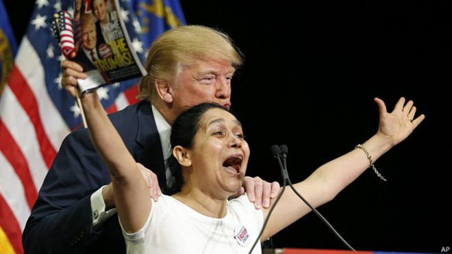 La colombiana que gritó su amor por Donald Trump