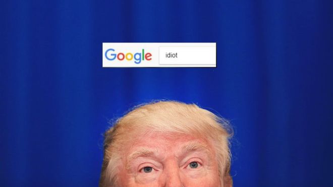 Por qué si escribes &quot;idiot&quot; en Google aparece Trump