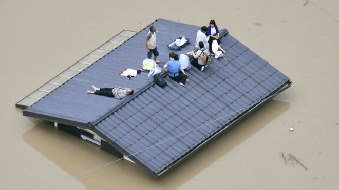 Las impresionantes imágenes tras las inundaciones en Japón
