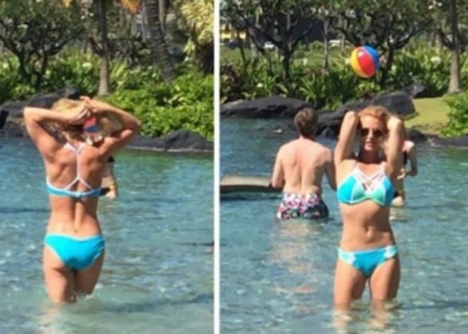 Britney Spears posa en bikini tras la polémica foto con mucho Photoshop
