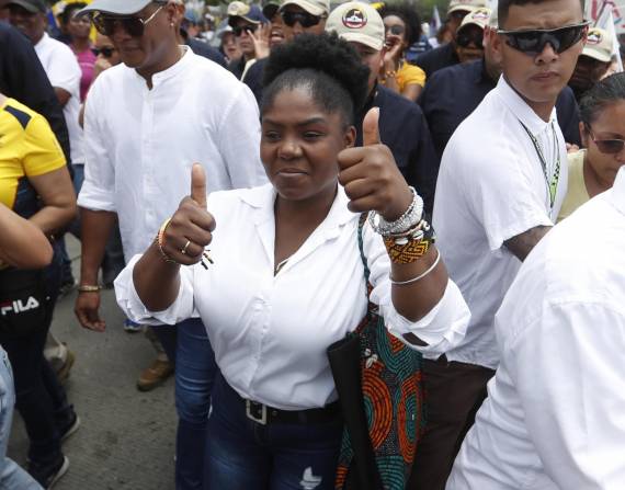 La vicepresidenta de Colombia, Francia Márquez, en una marcha por el Día del Trabajo.