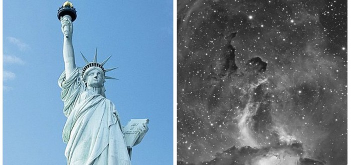 Fotógrafo capta a la Estatua de la Libertad en una nebulosa cósmica
