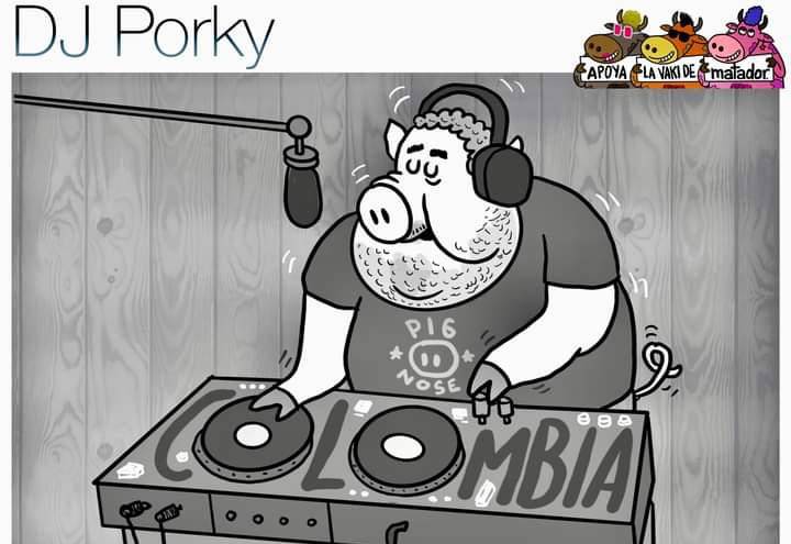 Iván Duque dibujado como DJ Porky.