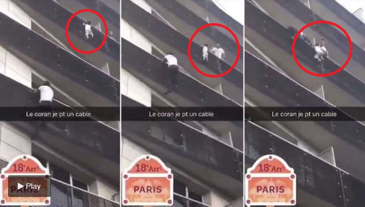 Joven trepa 4 pisos por balcones en París para rescatar a un niño