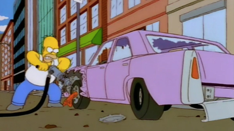 Los Simpson revelaron qué modelo es el auto rosa de Homero