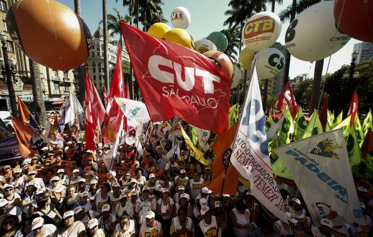 Miles protestan en Brasil contra nueva ley laboral y reforma jubilatoria