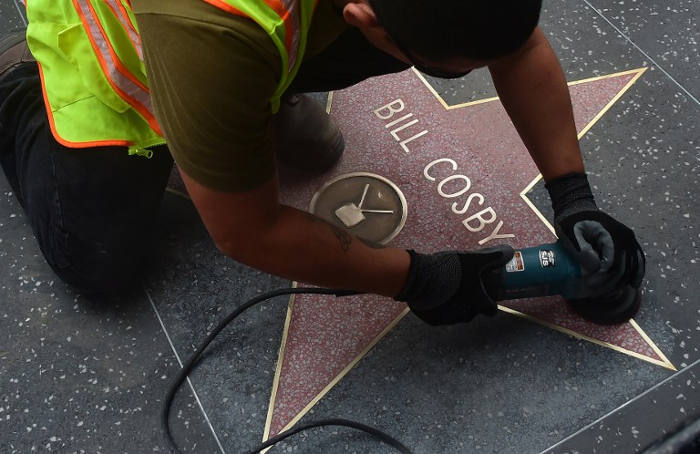 Pintan la estrella de Bill Cosby en Hollywood con la palabra &quot;violador&quot;
