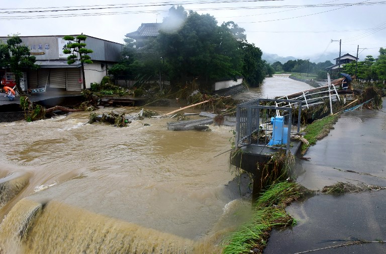 Inundaciones dejan 15 desaparecidos en el sur de Japón