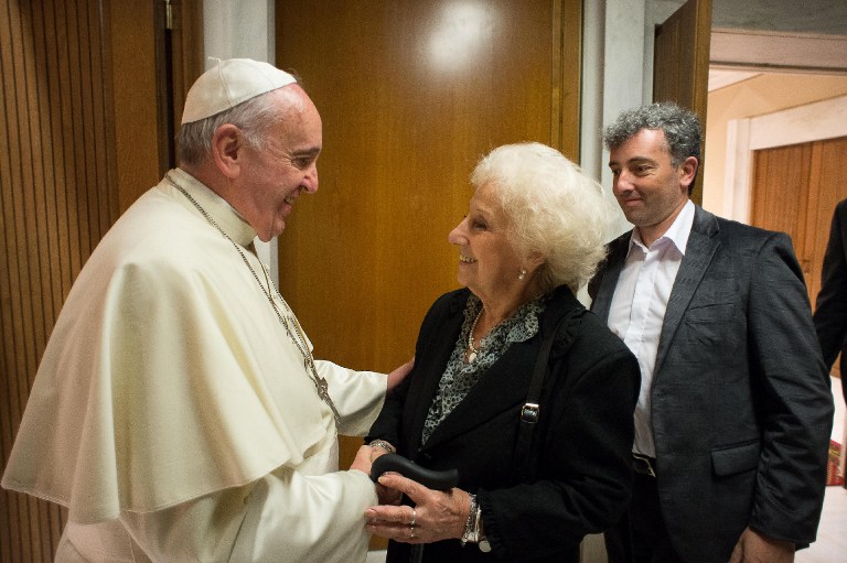 Carlotto y su familia, recibidos por el papa en el Vaticano