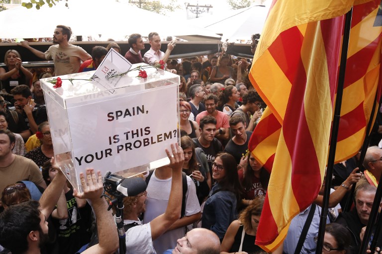 Protestas en Cataluña tras detención de trece miembros de gobierno