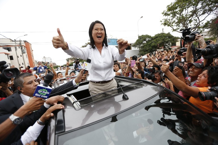 Fujimori vence con 39,55% y Kuczynski tiene 22,11% en los comicios de Perú