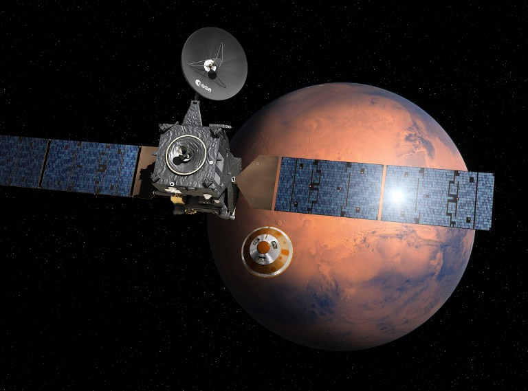 Módulo espacial europeo, en descenso hacia Marte