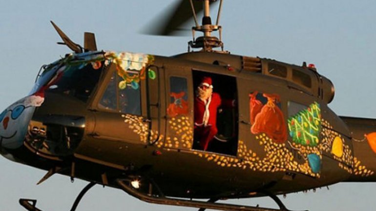 Ladrón disfrazado de Papa Noel robó un helicóptero en Brasil
