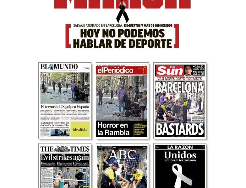 Prensa deportiva española elude hablar de deporte tras actos terroristas
