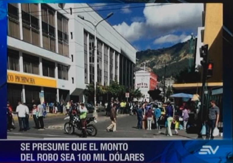 Asalto a entidad bancaria en Quito asciende a 100.000 dólares
