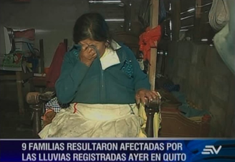 Lluvias en Quito dejaron nueve familias damnificadas