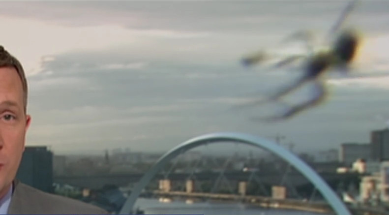 (VIDEO) Una araña &quot;gigante&quot; atacó en pleno noticiero en vivo