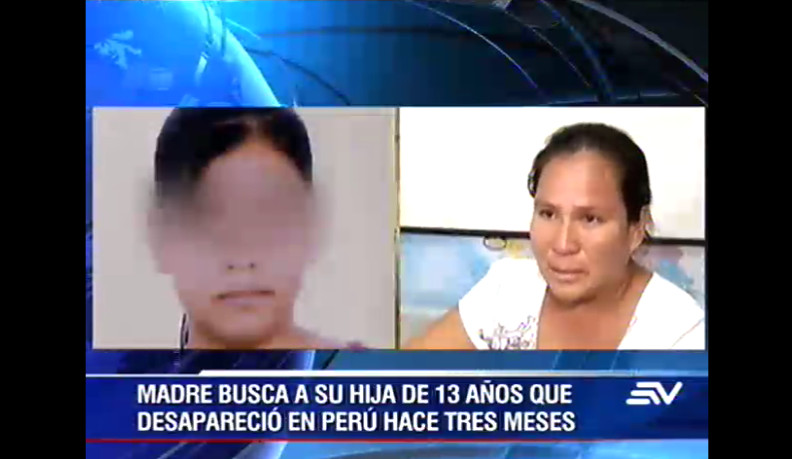 Autoridades ecuatorianas buscan a joven peruana desaparecida hace tres meses