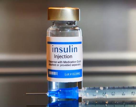 Botella de inyección de insulina.