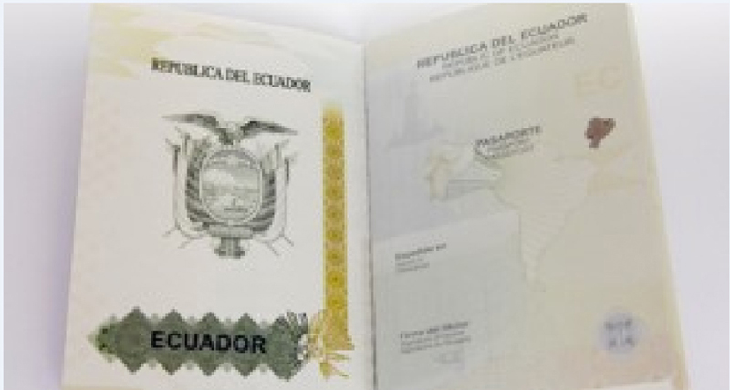 Ecuador fabrica pasaportes de última tecnología