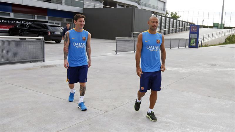 Messi y Mascherano reaparecen cuatro días antes de lo previsto