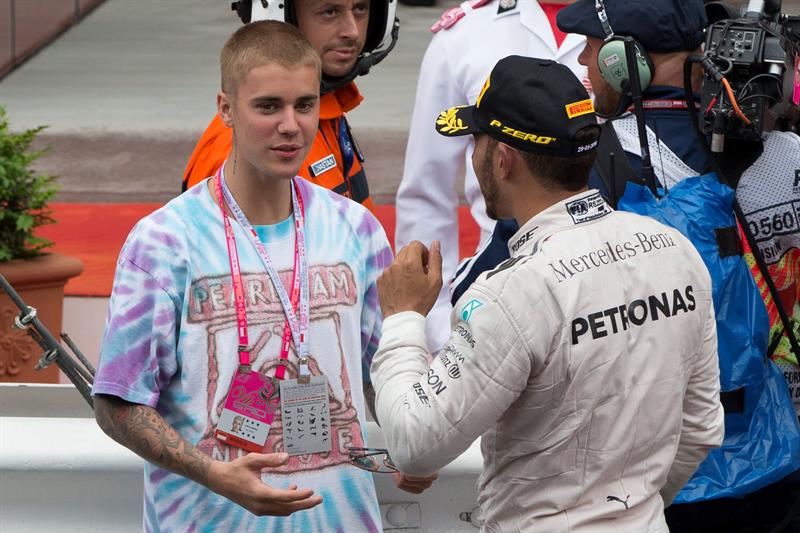 Hamilton se fue de juerga con Justin Bieber tras ganar el GP de Mónaco