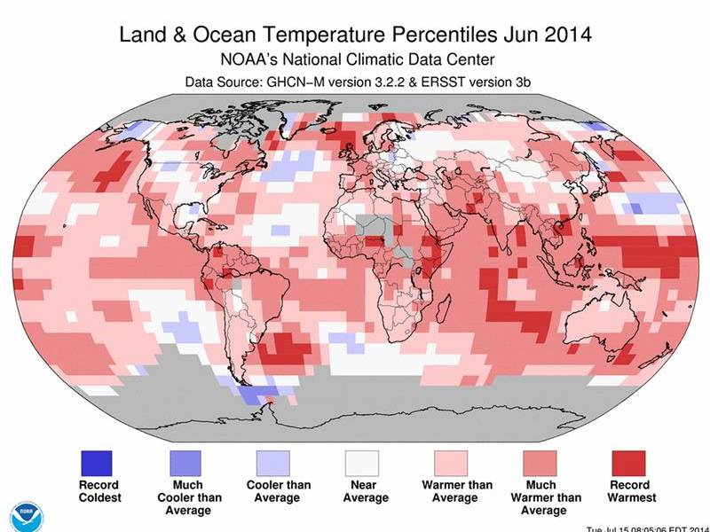 Junio fue el mes más cálido en la Tierra desde 1880
