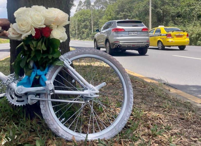 La bicicleta que recuerda a Nicole Paredes, fallecida en 2007 en la Simón Bolívar.