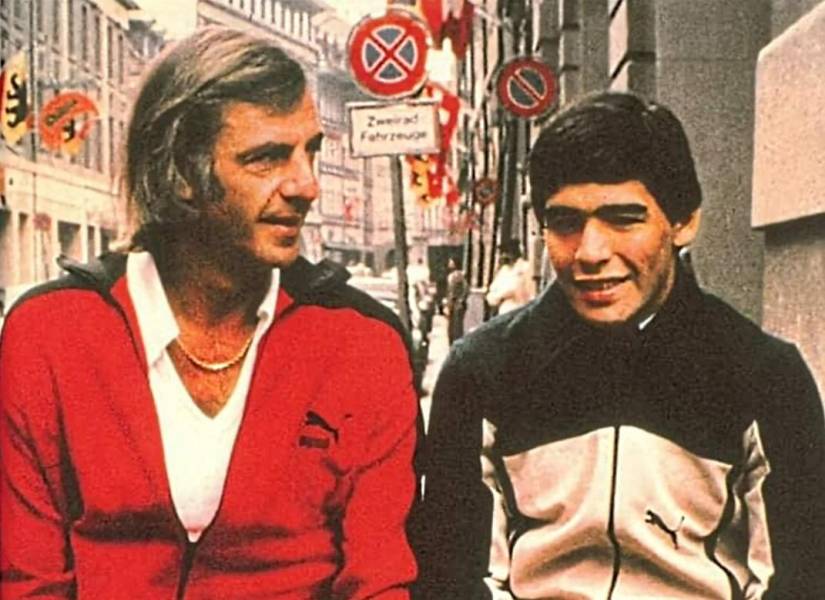 Luis Menotti y Diego Maradona.