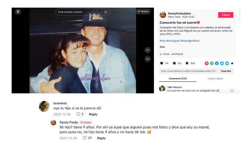 La fanática de las fotografías desmintió ser madre del joven que se viralizó y mostró más postales en las que posó con el Sol de México