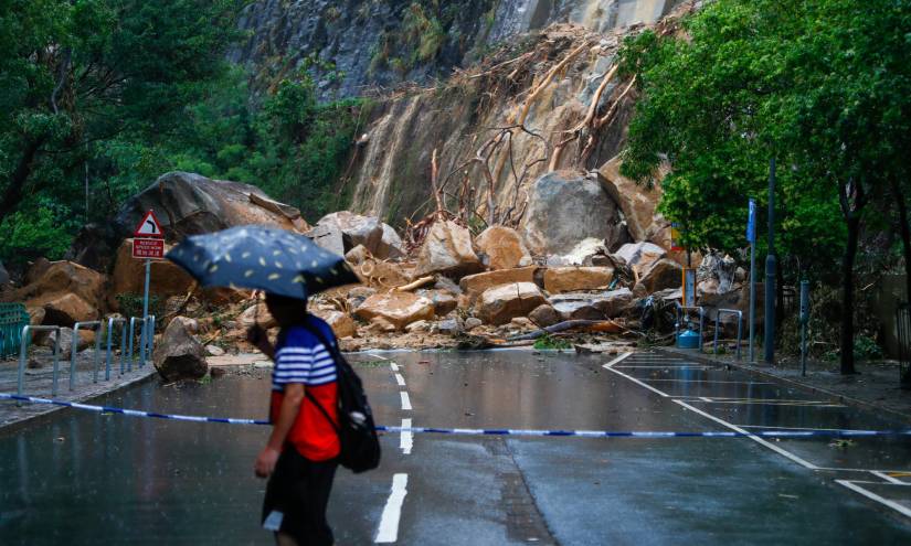 Las afectaciones por las fuertes lluvias en Hong Kong