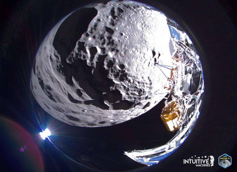 Primeras fotos desde el Orbitador de Reconocimiento Lunar de la NASA, de la llegada de Odiseo a la Luna.