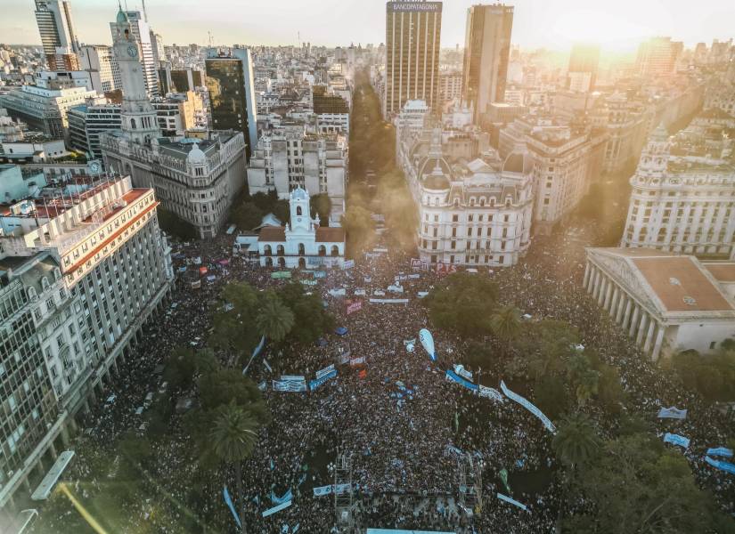 Manifestantes en Buenos Aires.
