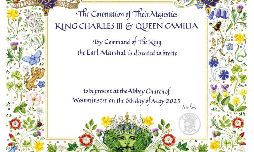 La coronación del Rey Carlos III en Inglaterra genera expectativa tras la difusión de la invitación oficial