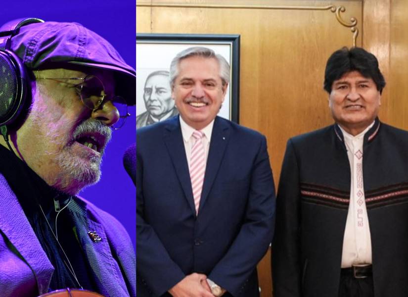 Imagen de Silvio Rodríguez, Evo Morales y Alberto Fernández. Firmaron una carta para pedir la liberación de Jorge Glas.