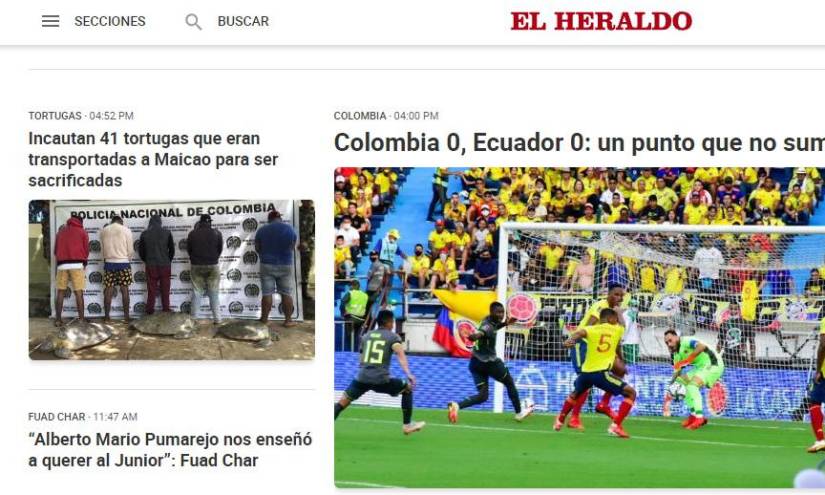 Prensa colombiana lamenta el empate ante Ecuador