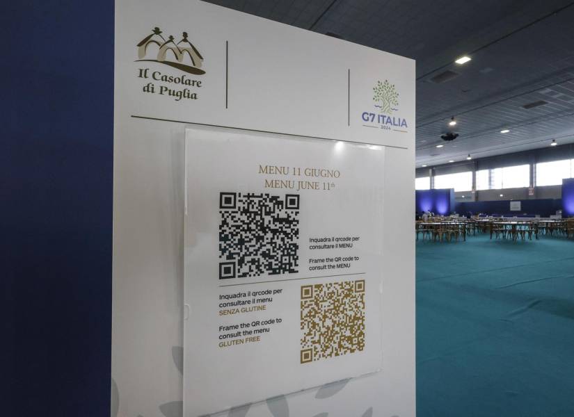 Imagen del interior del centro internacional de medios y radiodifusión de la Cumbre del G7 en Italia Imagen del interior del centro internacional de medios y radiodifusión de la Cumbre del G7 en Italia