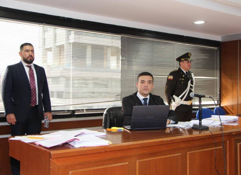 El juez Felipe Córdova en la sala de audiencia.