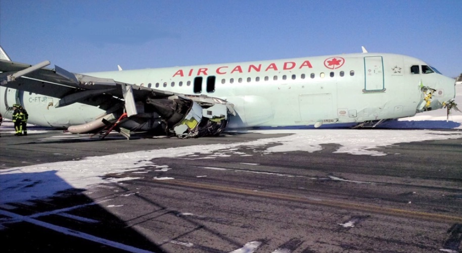 Avión de Air Canada salió de la pista al aterrizar y dejó 23 heridos leves