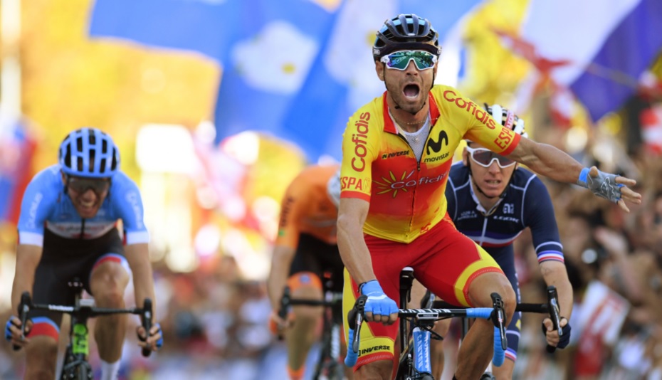 El español Alejandro Valverde se corona campeón mundial de ciclismo