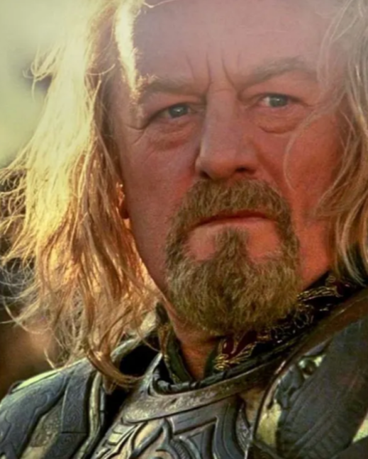 Imagen del actor Bernard Hill en el set de El Señor de los Anillos.