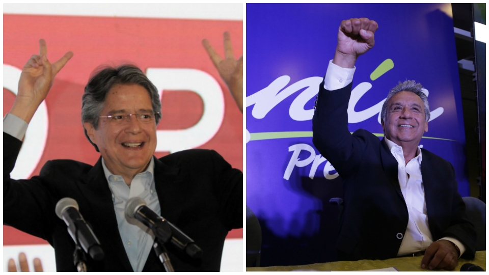 Escrutinio CNE: Lenín Moreno llega al 39,11% y Guillermo Lasso lo sigue con el 28,31%