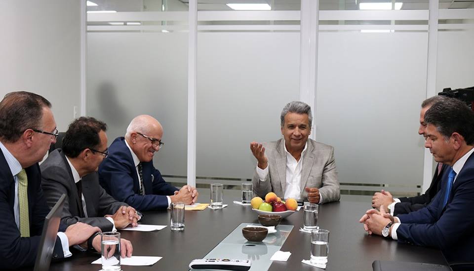 Lenín Moreno se reunió con miembros de Asociación de Bancos Privados