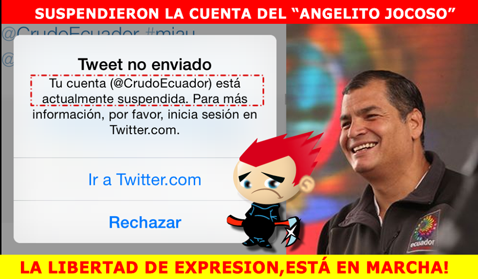 Suspenden la cuenta de Twitter de Crudo Ecuador