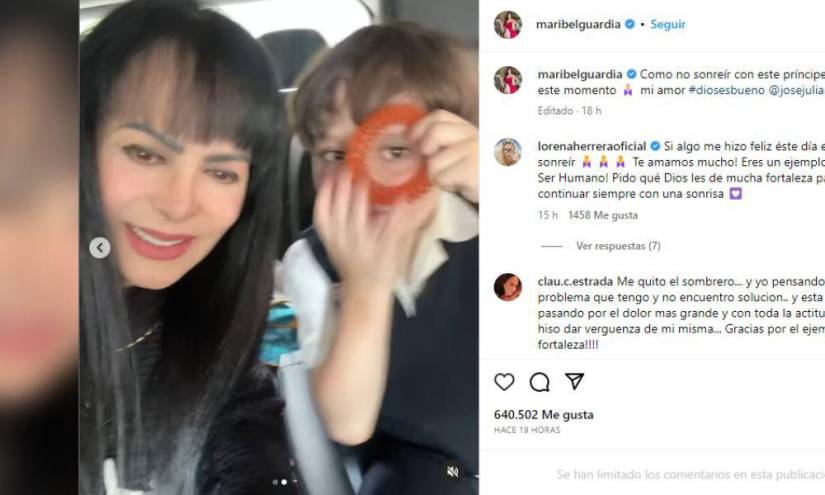 Captura de la publicación de Maribel Guardia en su cuenta de Instagram en una imagen de archivo.