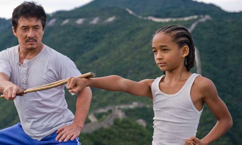 Jaden Smith en Karate Kid junto a Jackie Chan en una imagen de archivo.