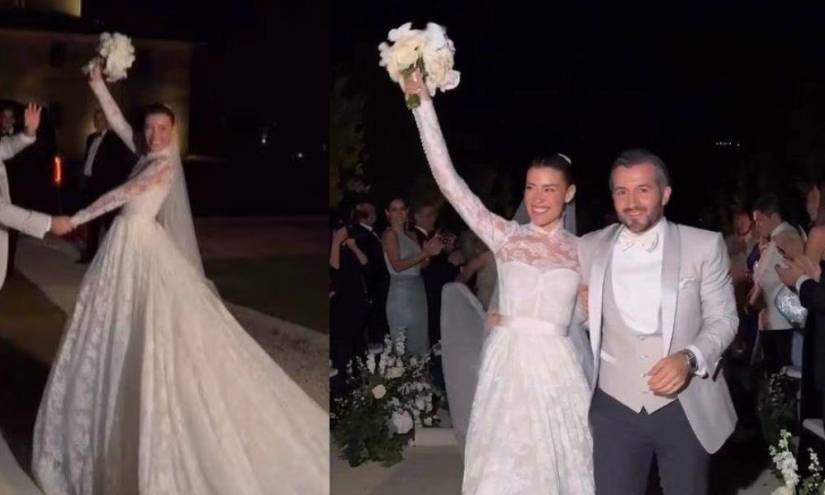Imágenes de la boda de Michelle Salas y Danilo Díaz difundidas en redes sociales.